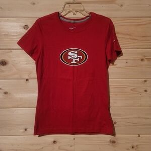Nike San Francisco 49ers Gore 21 Red Graphic Short Sleeve Tee Size L 18x27